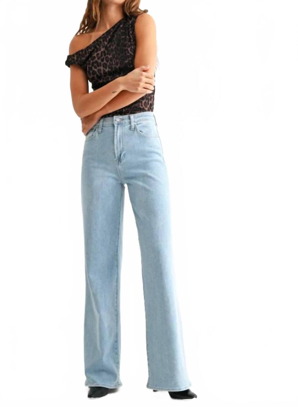 NEW JUST BLACK DENIM palazzo jean in light denim - Picture 5 of 5